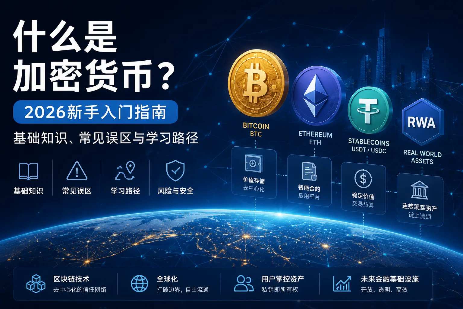 什么是加密货币？2026新手入门指南：基础知识、常见误区与学习路径