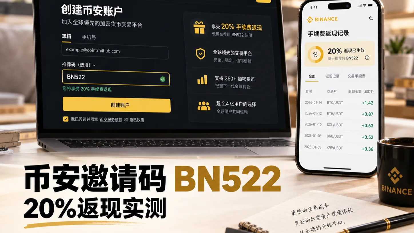 币安邀请码2026最新实测：哪个码真的能拿到20%返佣？BN522实测记录