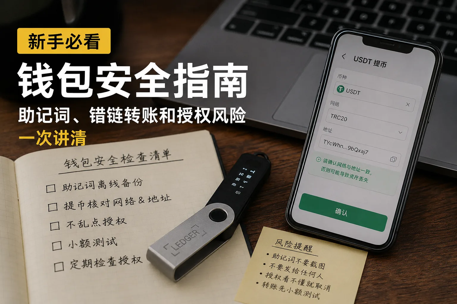 新手钱包安全指南：助记词、错链转账和授权风险一次讲清（2026）