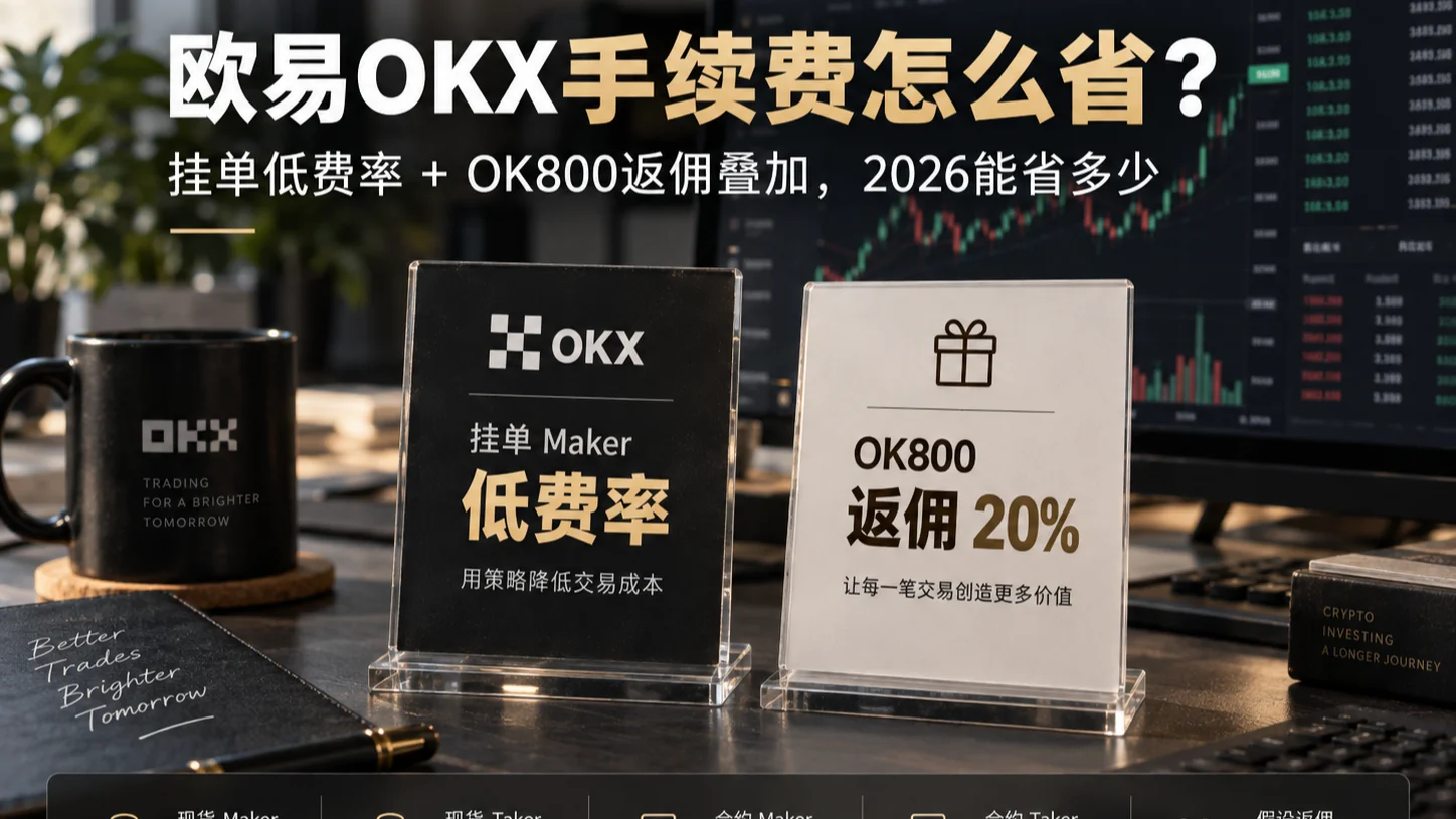 欧易OKX手续费怎么省？挂单低费率+OK800返佣叠加，2026能省多少